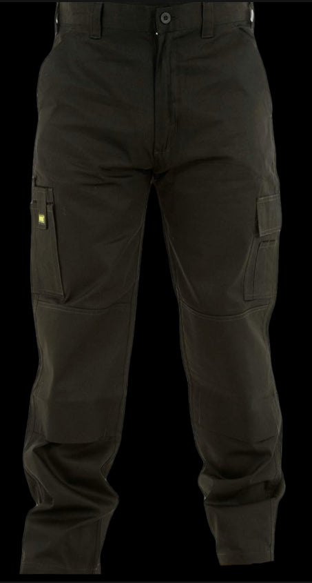Men’s Cargo Work Trousers with Knee Pad Pockets – 6 Pockets, Durable Utility Design
